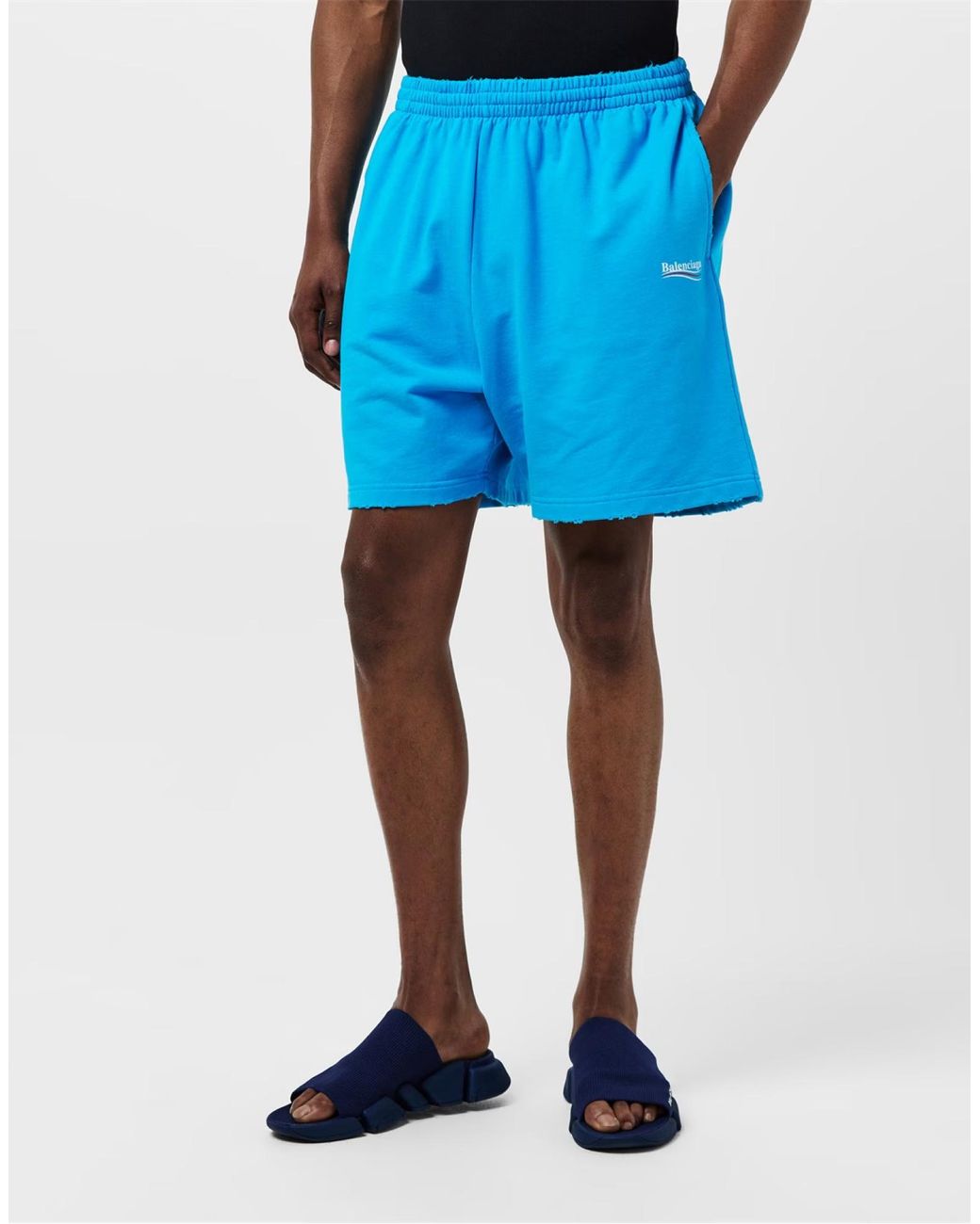 Balenciaga Blue Political Campaign Logo Shorts Clothing Pants for men