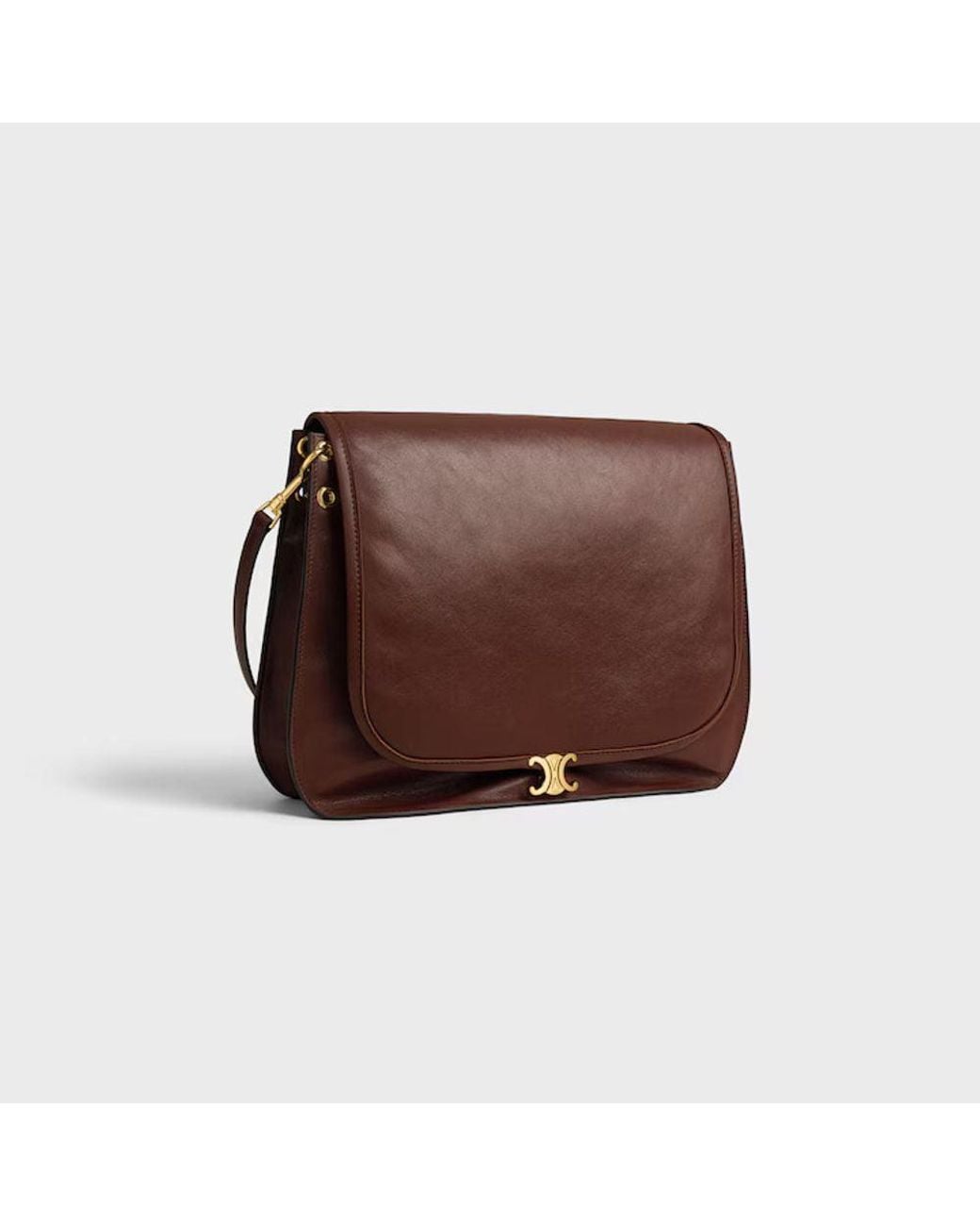 Céline Brown Celine H26 Shoulder Bag — Burgundy