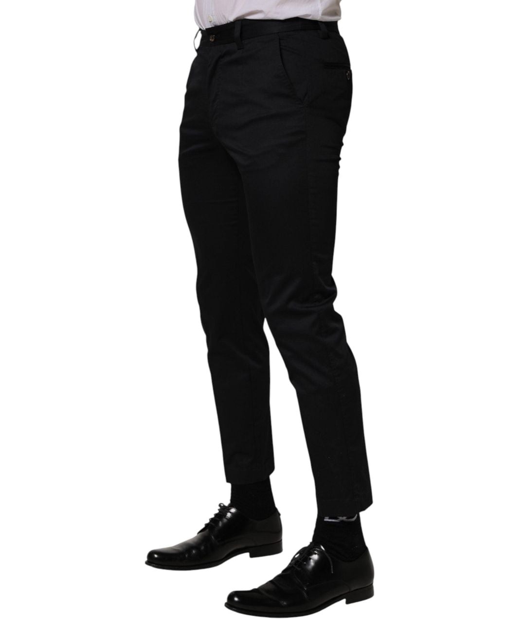 Dolce & Gabbana Black Dolce & Gabbana Cotton Dress Trousers for men