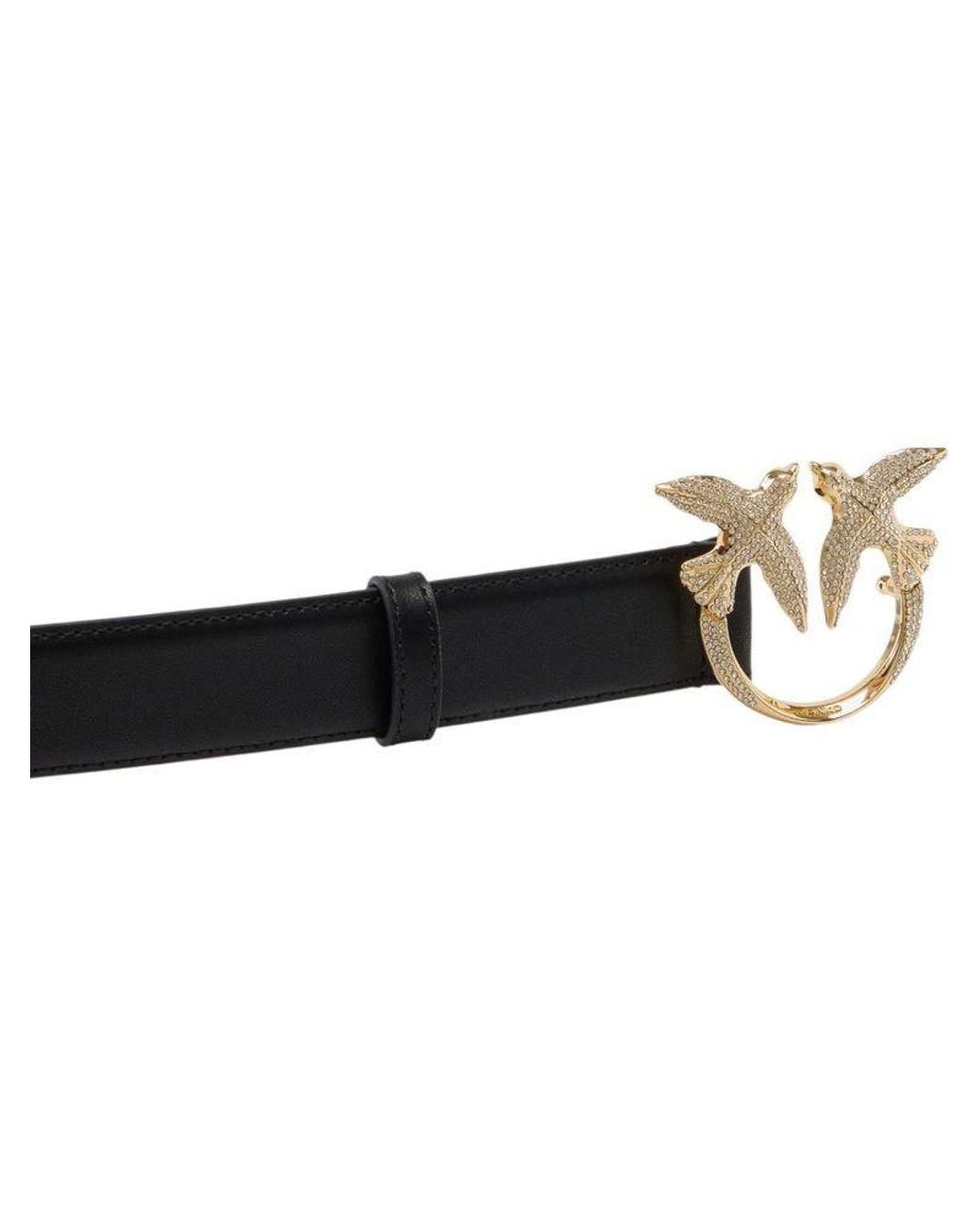 Pinko Black Belt Genuine Horsehide Leather Accessories