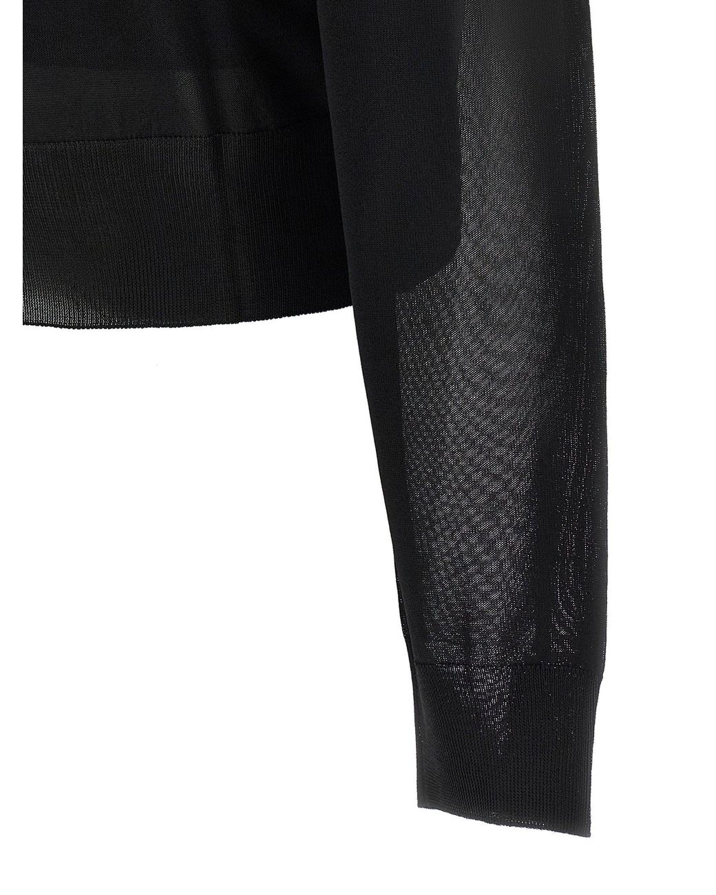 Fendi Black Semi-Transparent Silk Organza Top