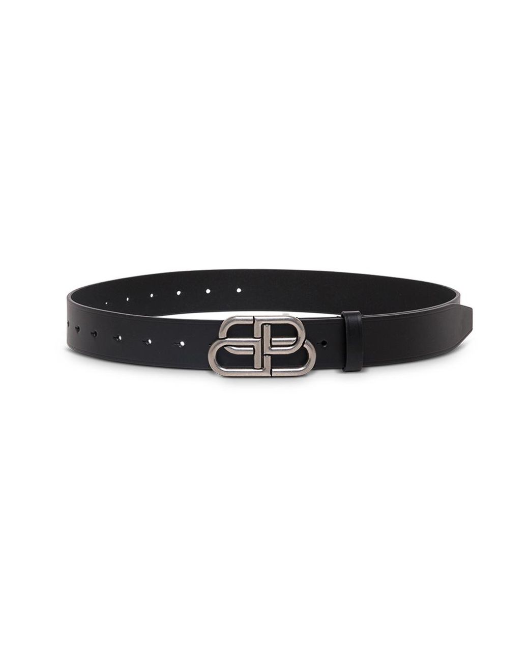 Balenciaga Black Belt With Bb Buckle, Leather Calf for men