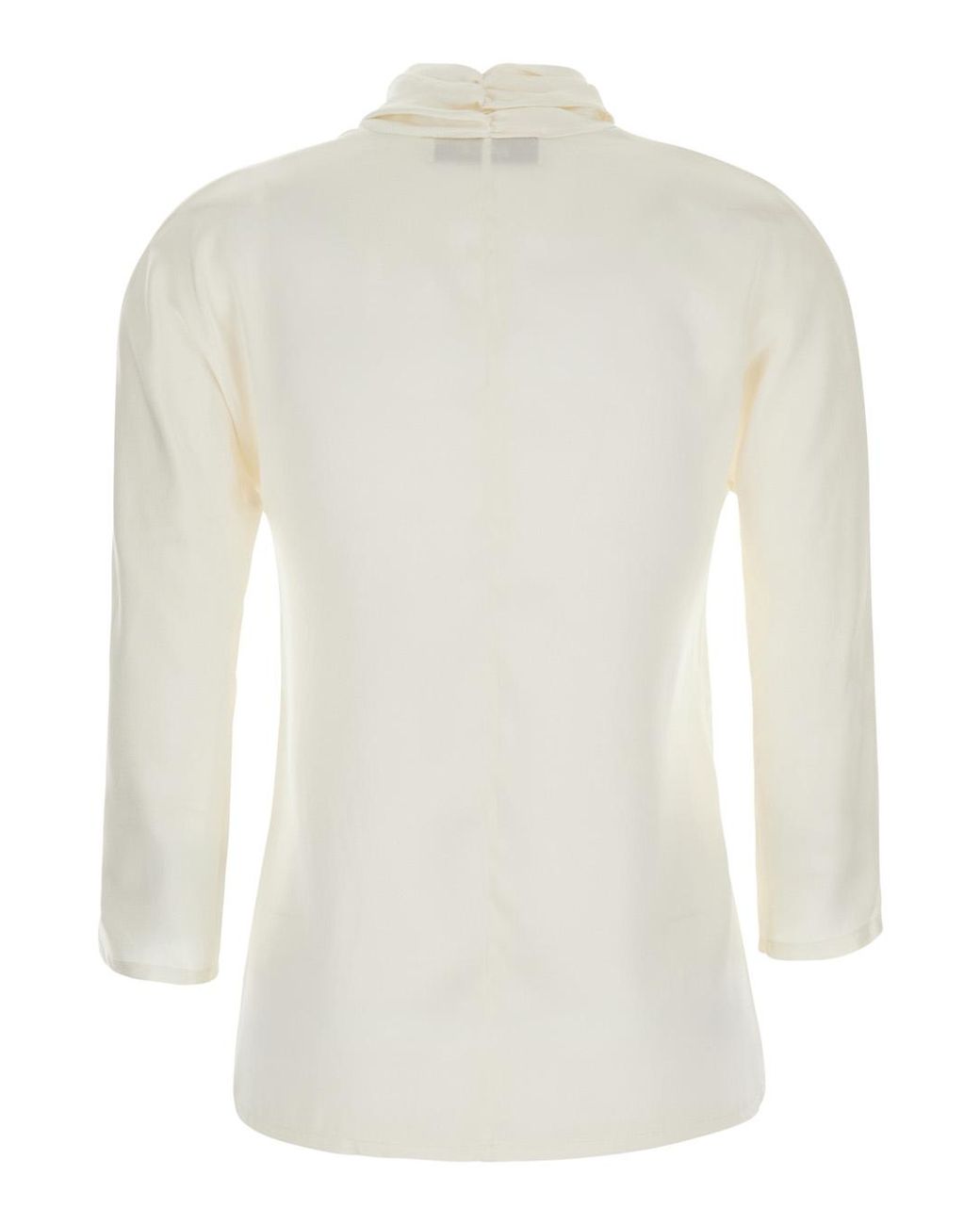 Jucca White Silk Top With Bow Detail, Blouses