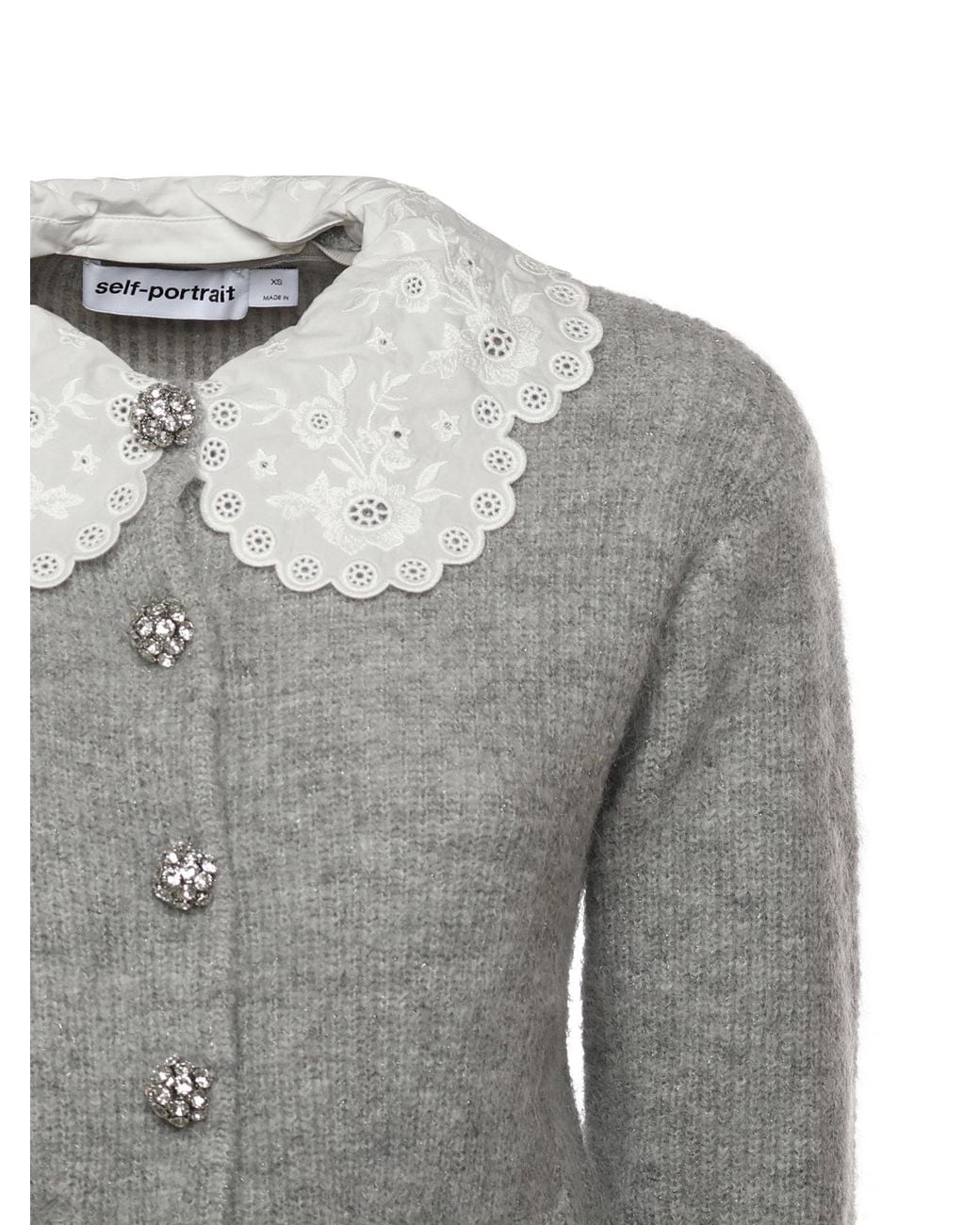 Self-Portrait Gray Sweaters Polyester