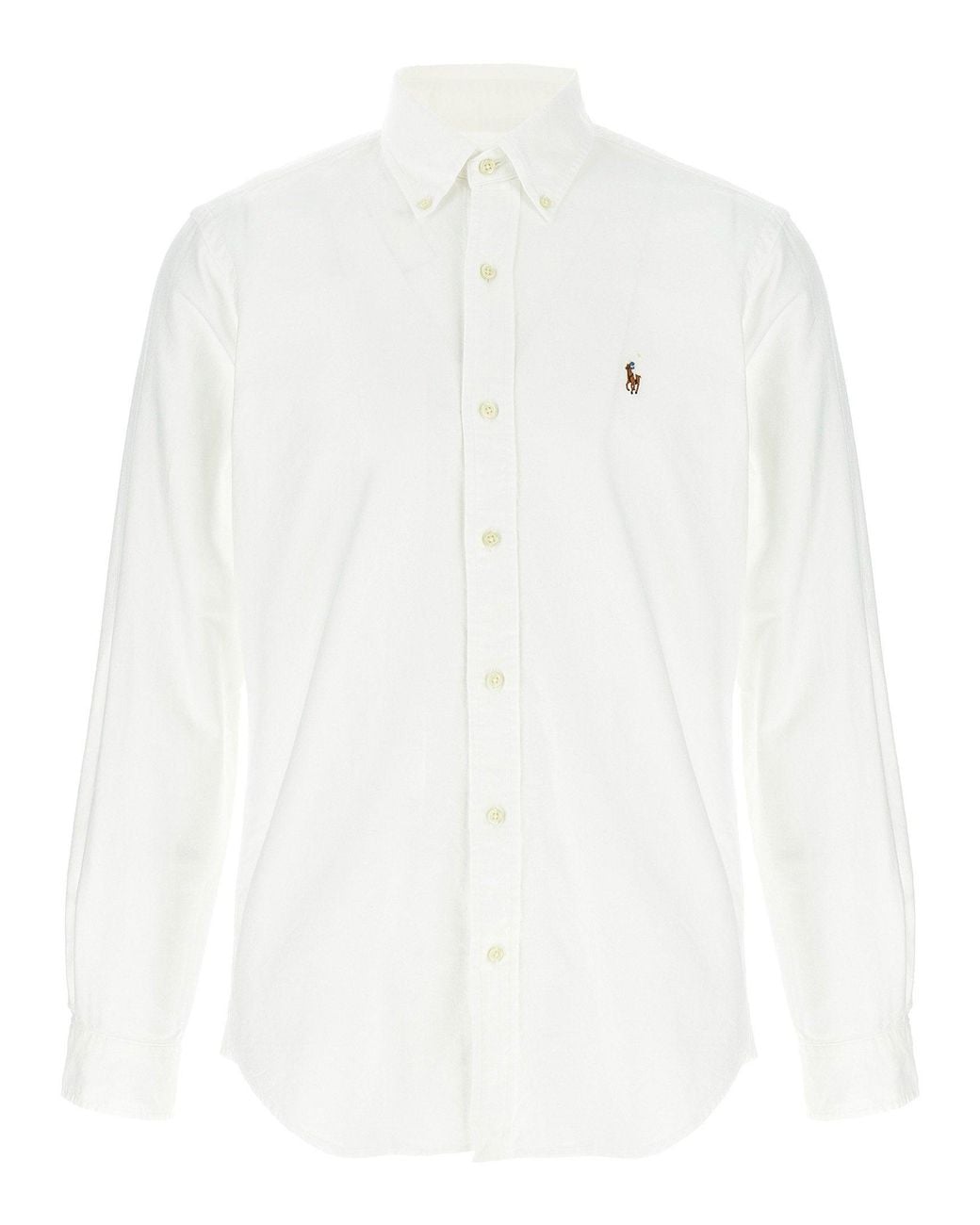 Polo Ralph Lauren White Button-Down Oxford Cotton Shirt for men