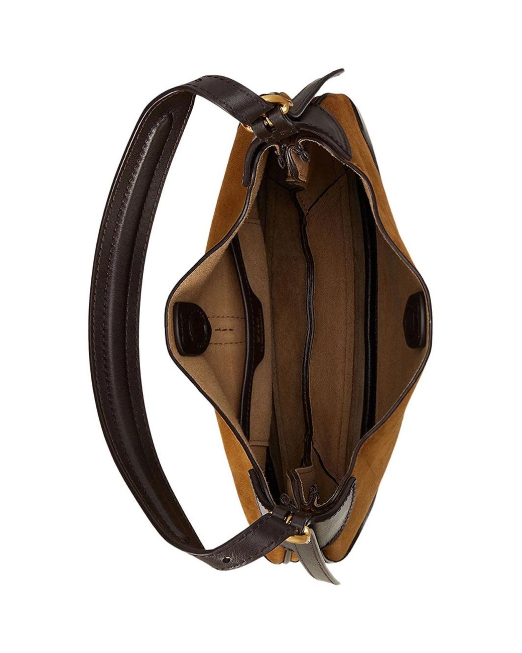 Ralph Lauren Brown Polo Polo Id Suede Bag Camal