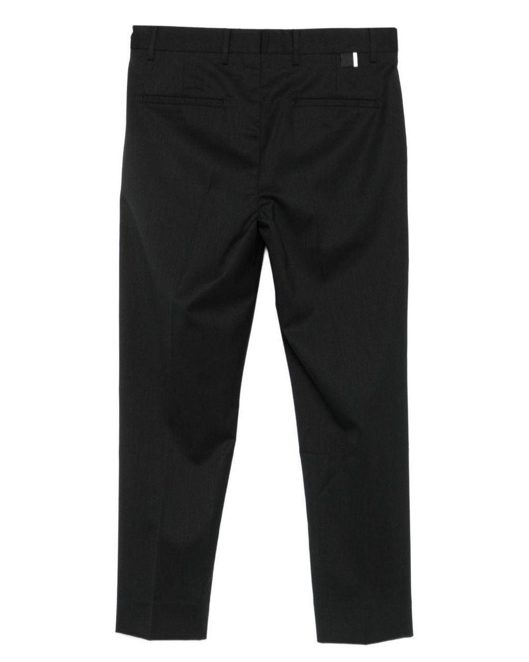 Low Brand Black Slim-Fit Wool Blend Cropped Tailored Trousers for men