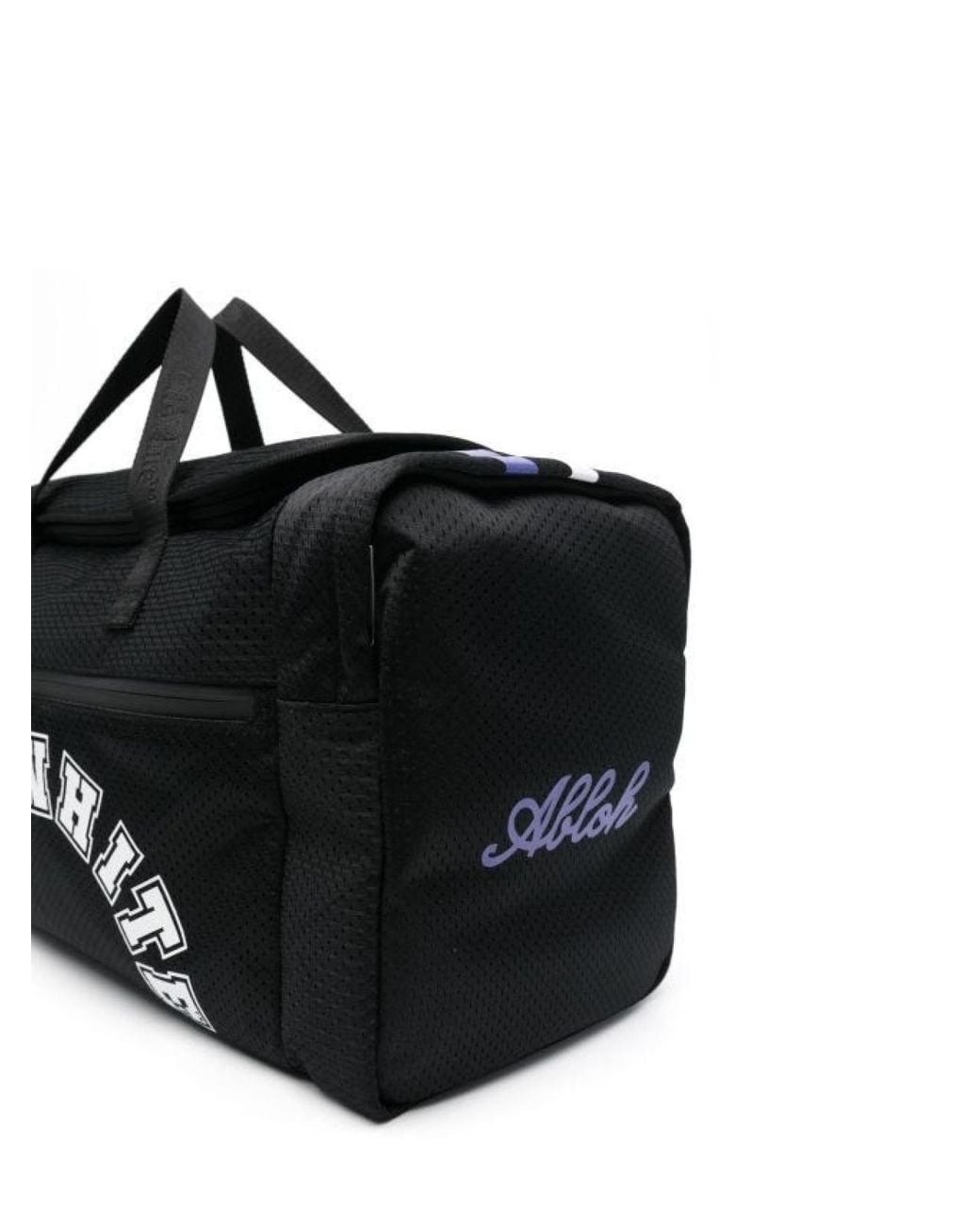 Off-White c/o Virgil Abloh Black Outdoor Weekender Baseball Logo Duffle Bag for men