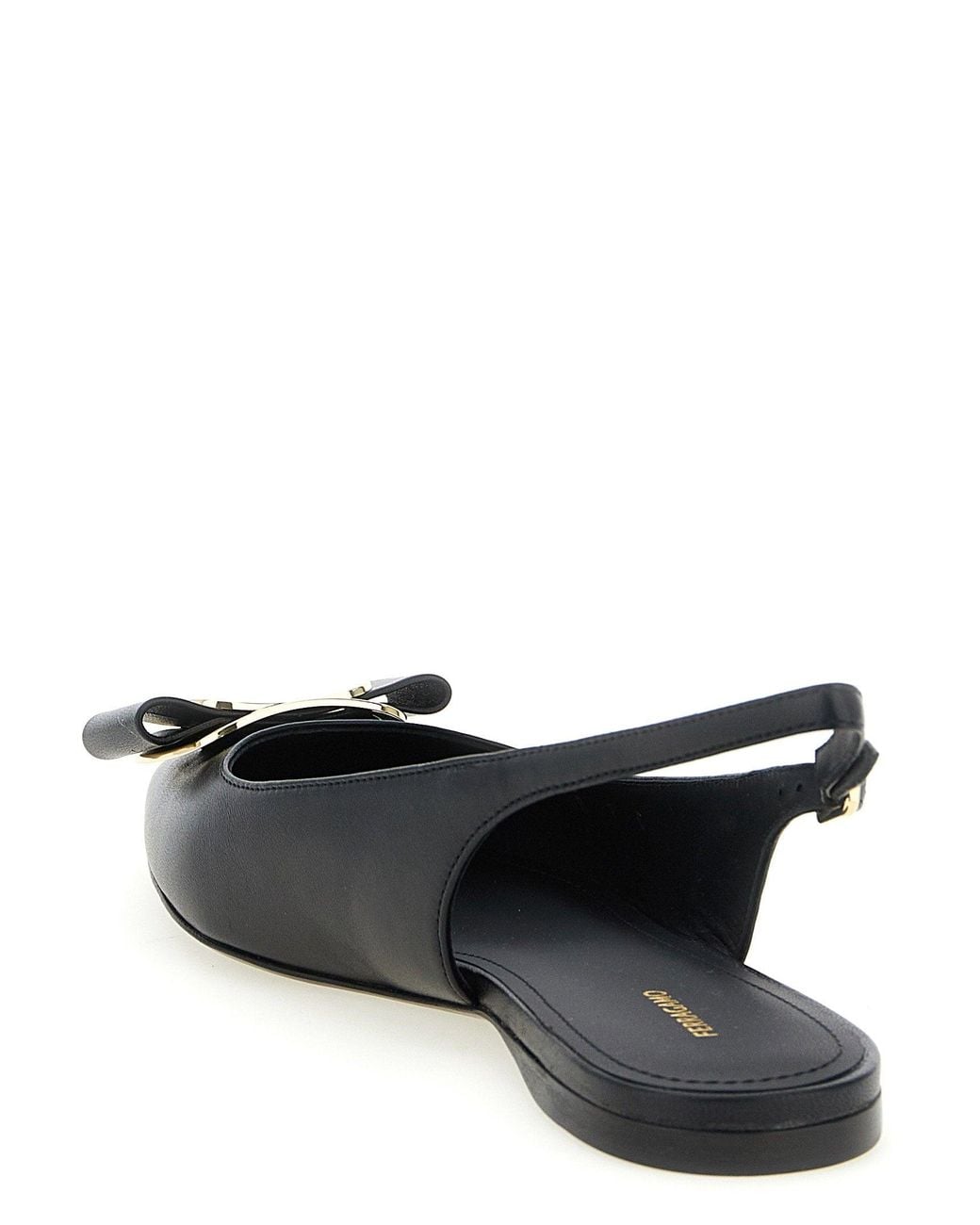 Ferragamo Black Zelmy Slingback Flat