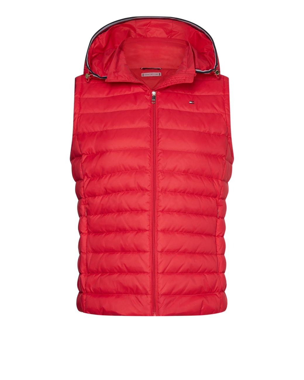 Tommy Hilfiger Down Vest With Hood in Red Lyst