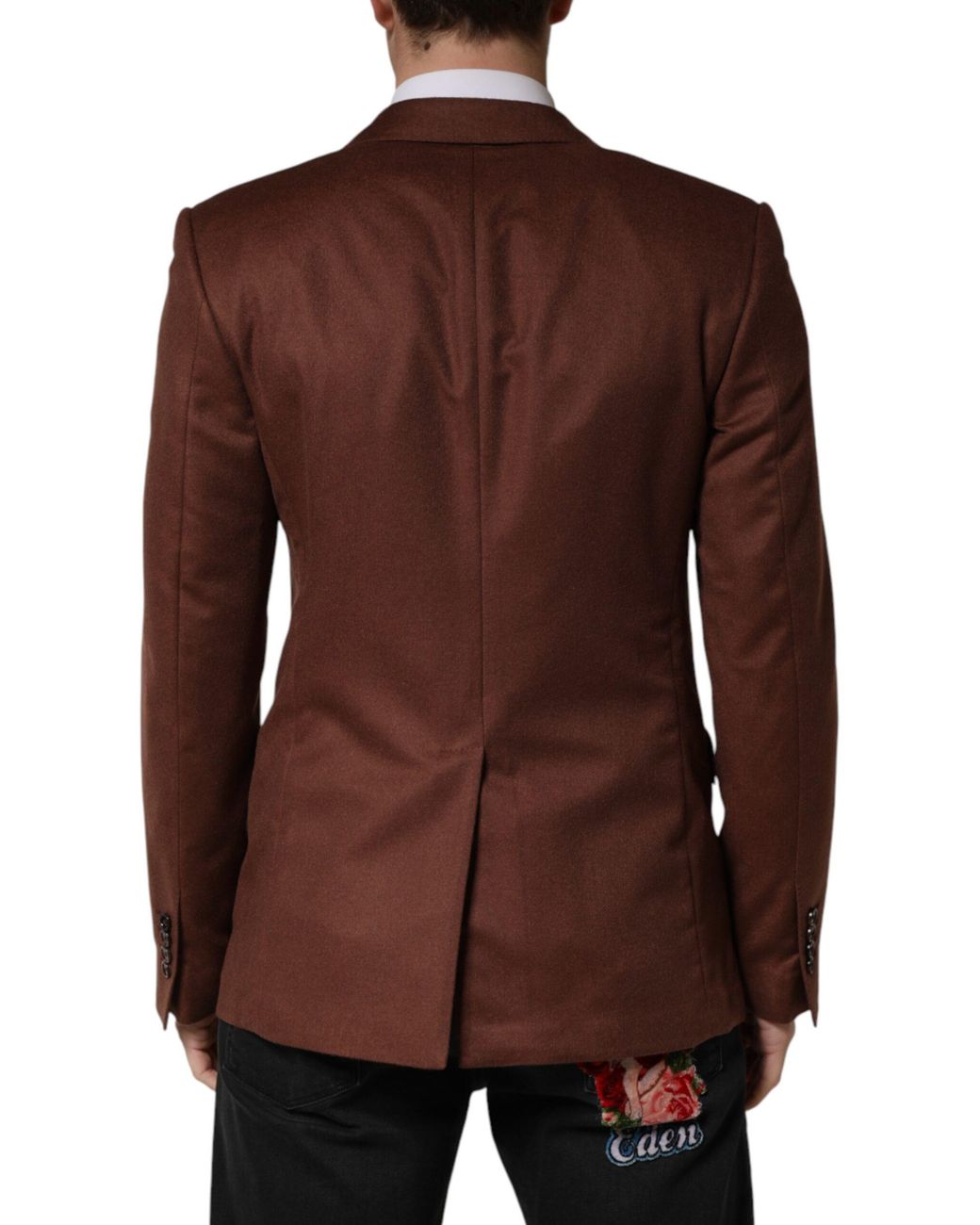 Dolce & Gabbana Brown Cashmere Single Breasted Jacket Blazer Silk Clothing for men