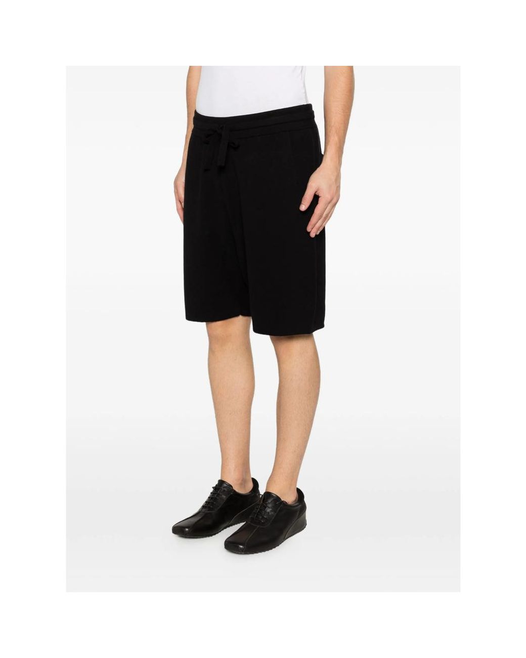 Scaglione Black Drawstring Shorts for men