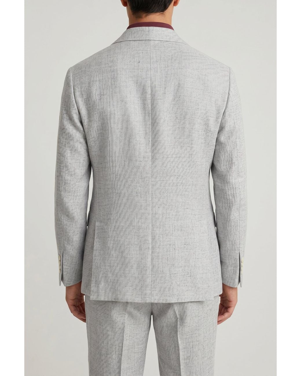 Brunello Cucinelli Gray Light Linen Wool Blazer for men