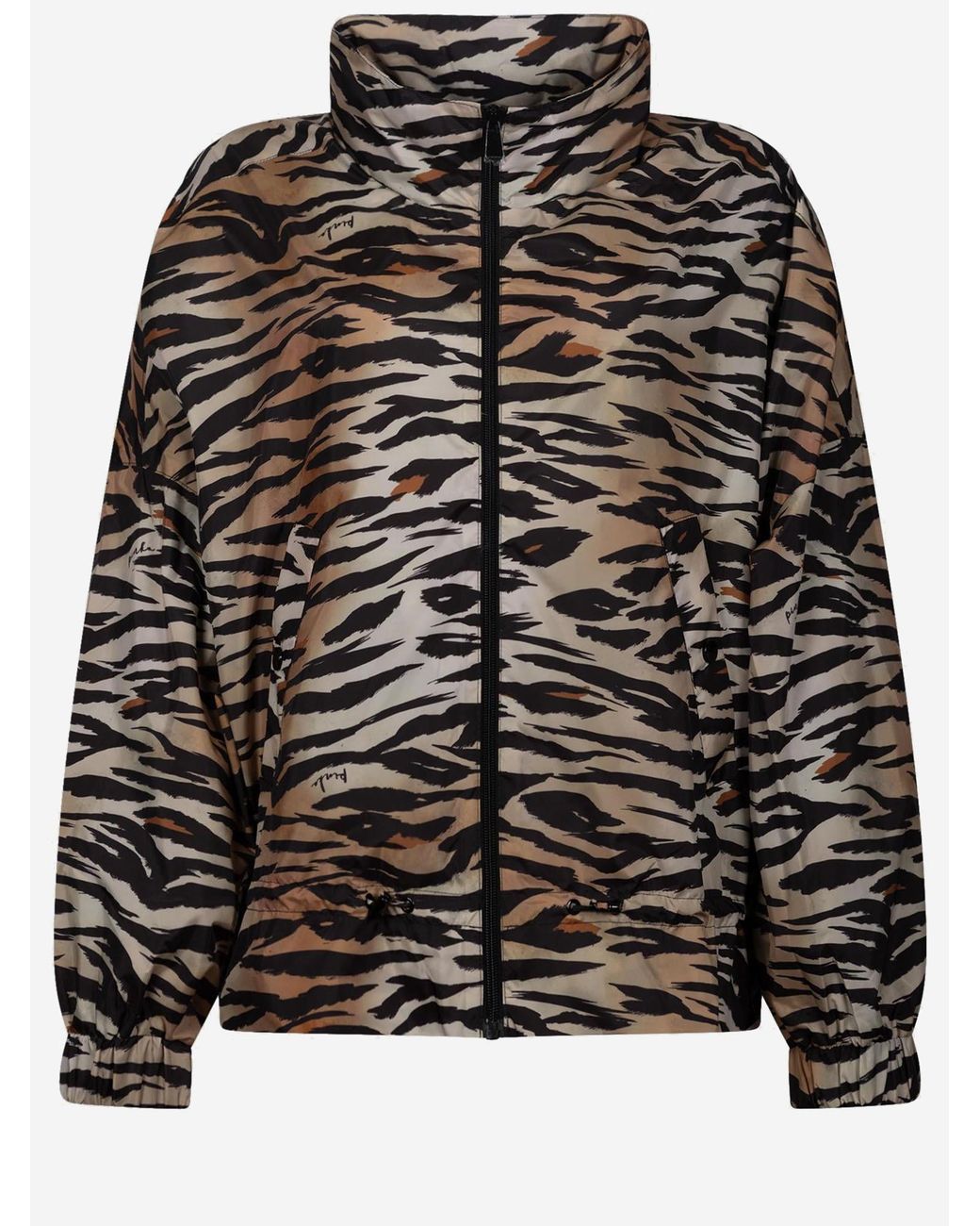 Pinko Black Dotty Jacket With Animal Print Polyester
