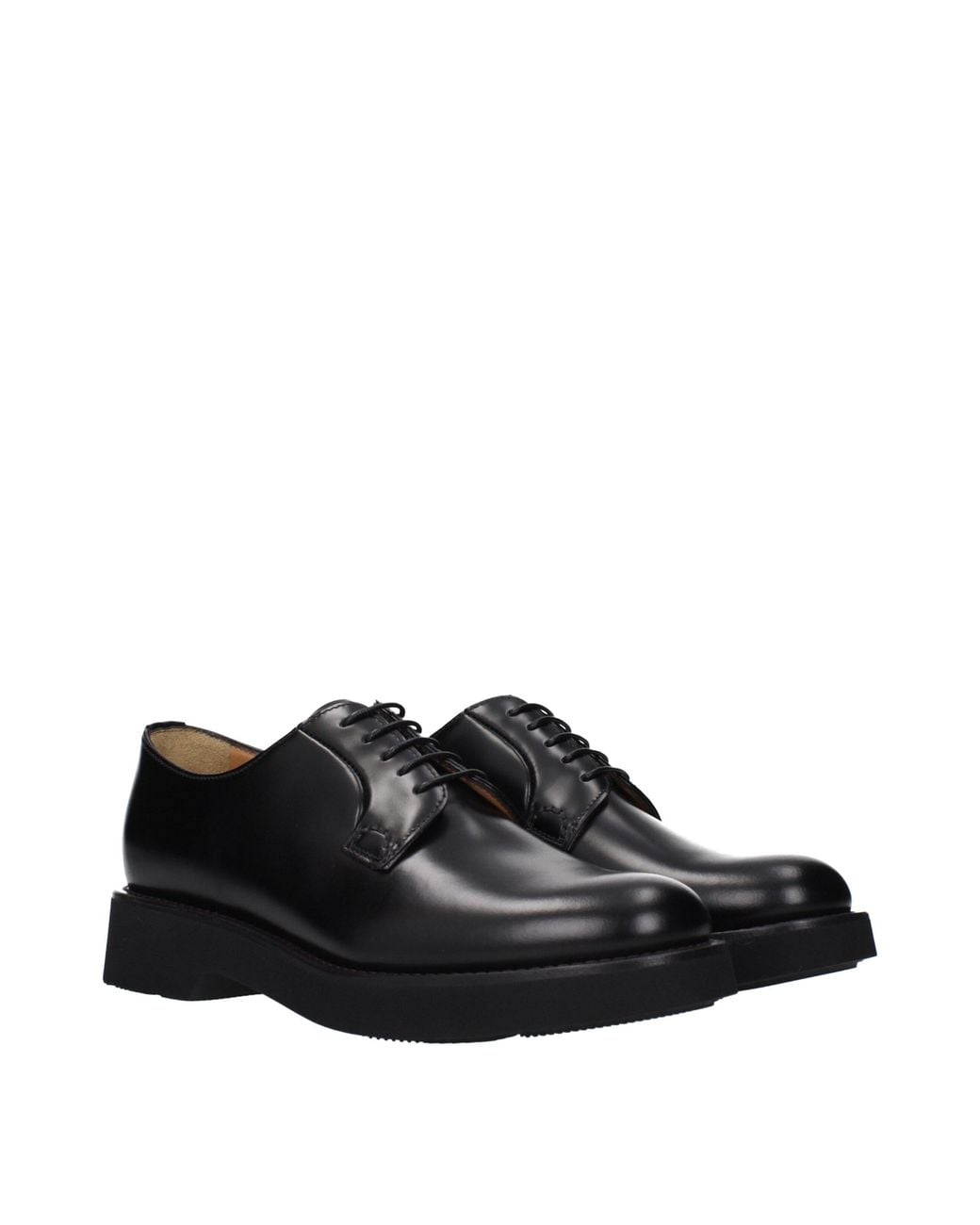 Church's Black Leather Oxfords And Derbies Shoe