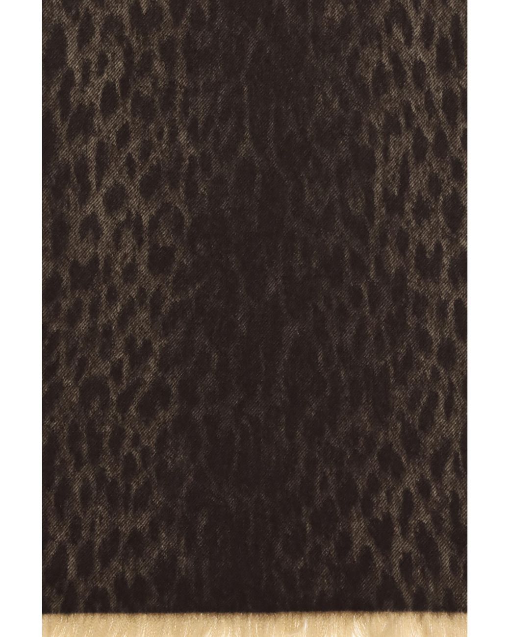 Gucci Black Leopard-Print Wool Scarf With Monogram Merino Ovis Aries Scarfs