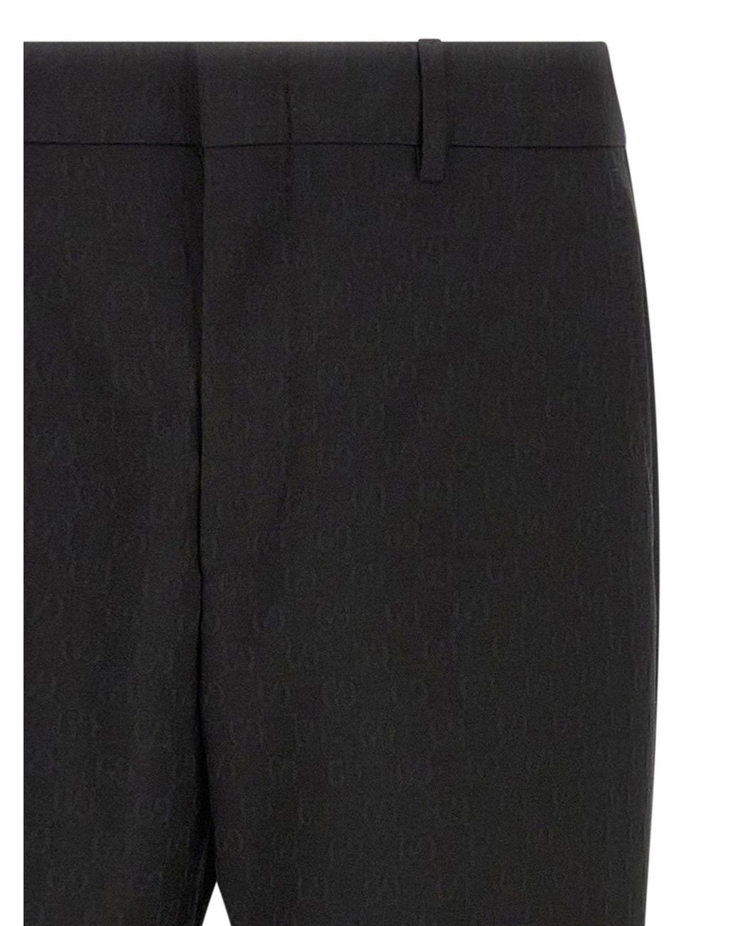 Gucci Black Gg Wool Blend Formal Trousers for men