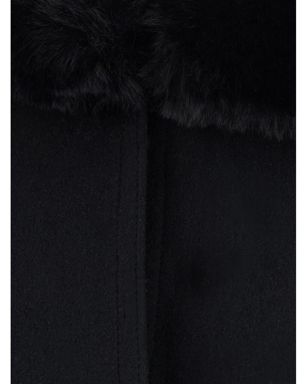 Twinset Black Coat Tech Fabric Polyester