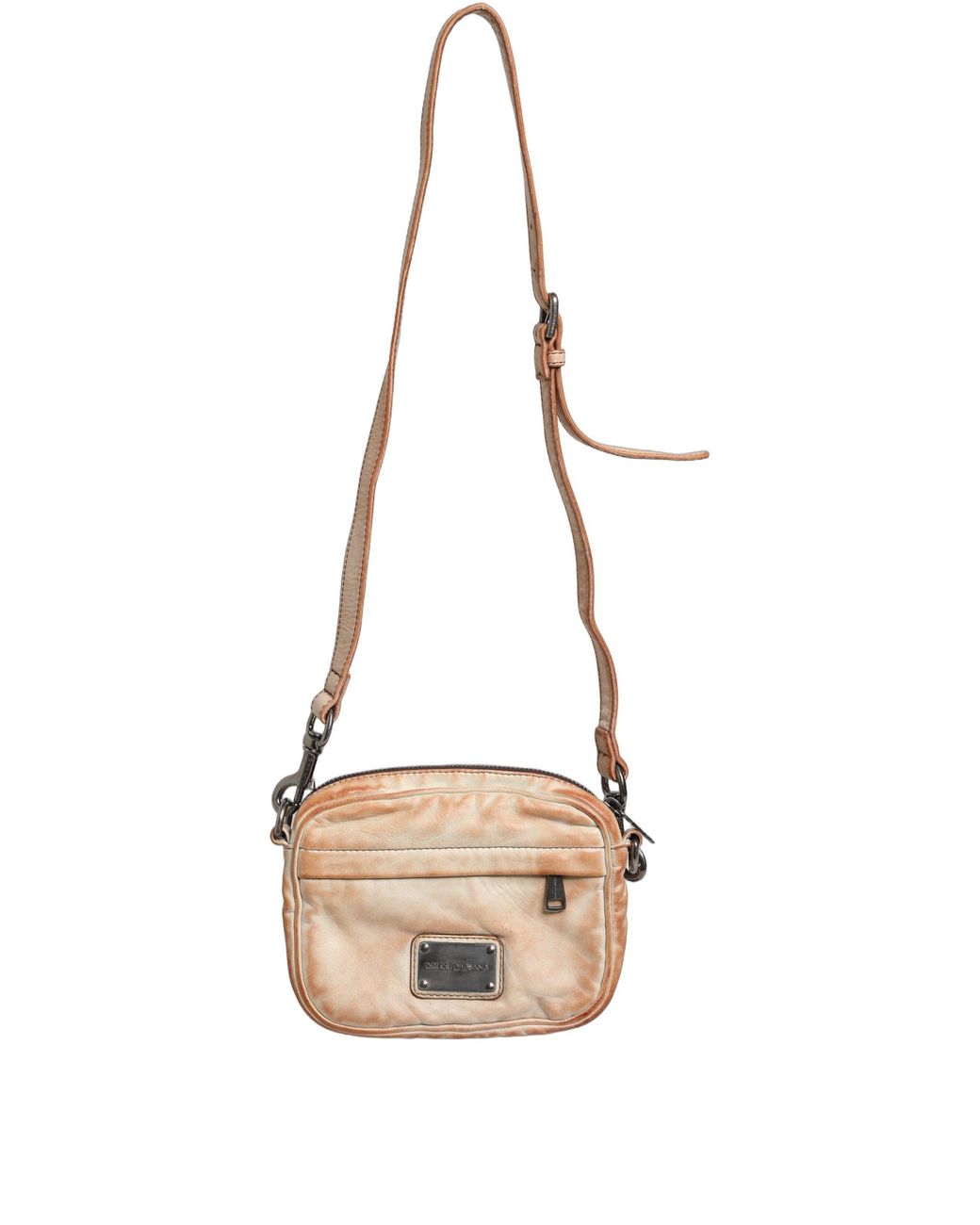 Dolce & Gabbana Natural Vintage Leather Logo Plaque Shoulder Borse Bag Sheep for men