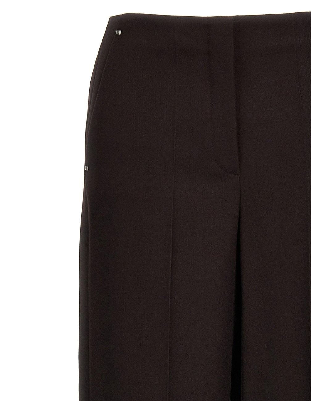 Fendi Black Grain De Poudre Wool Trousers