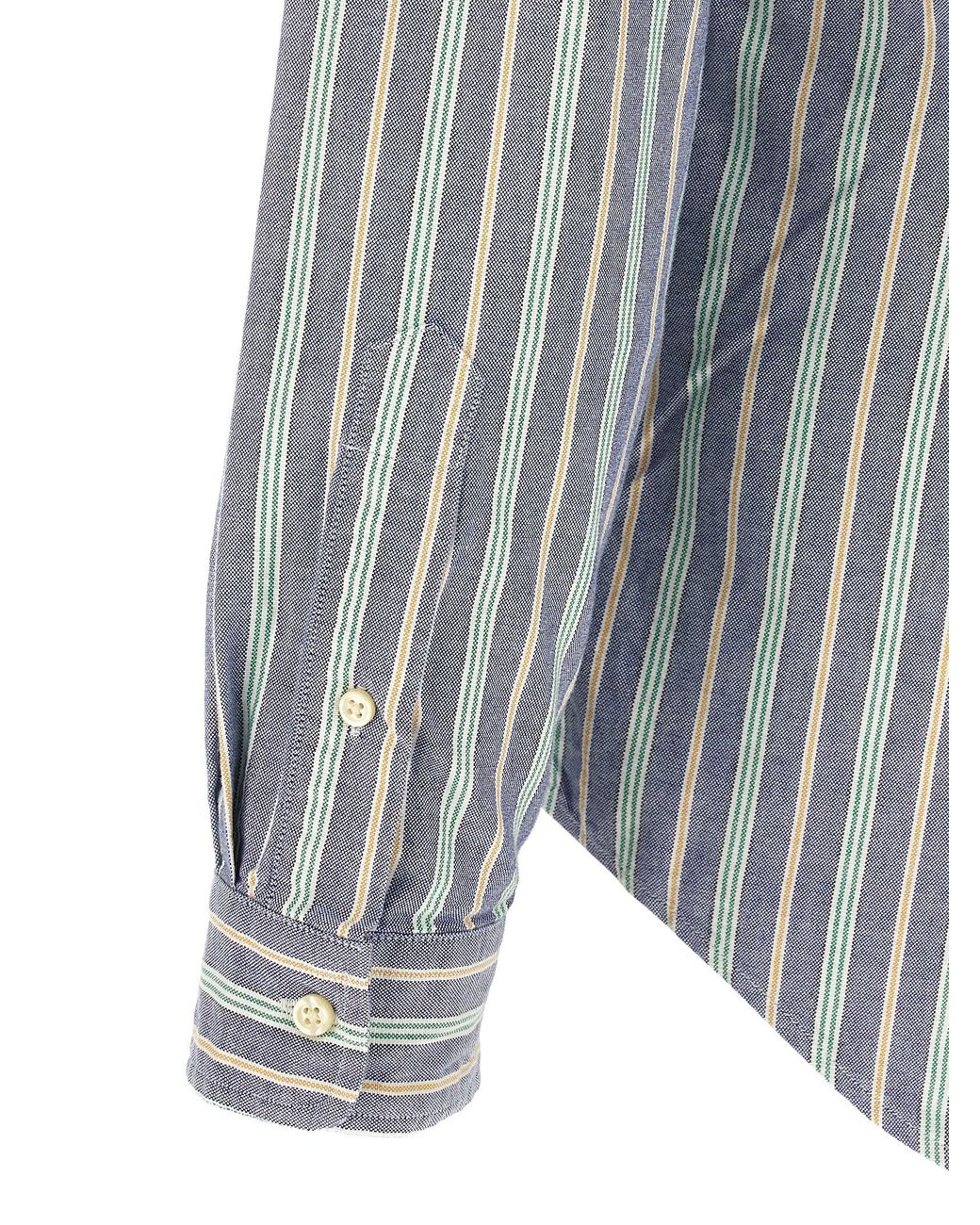 Polo Ralph Lauren Blue Striped Cotton Shirt for men