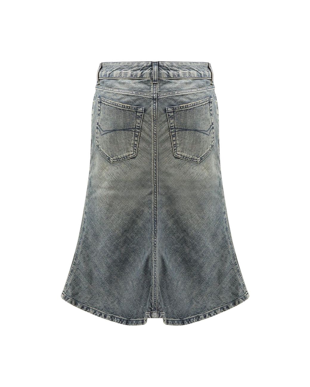 Balenciaga Gray Denim Midi Skirt