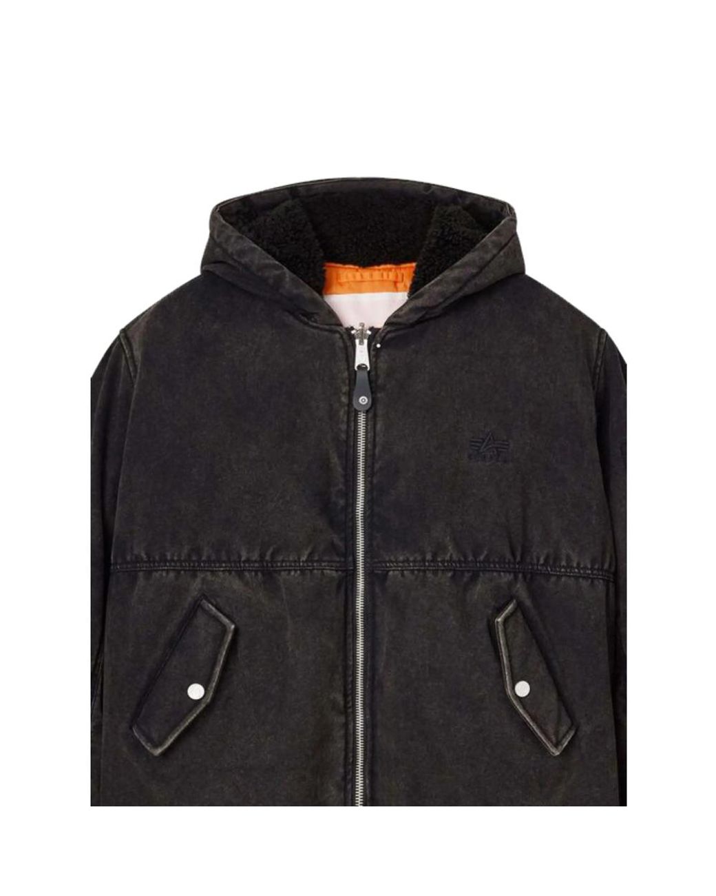 Purple Brand Black Hooded Cotton Jacket for men