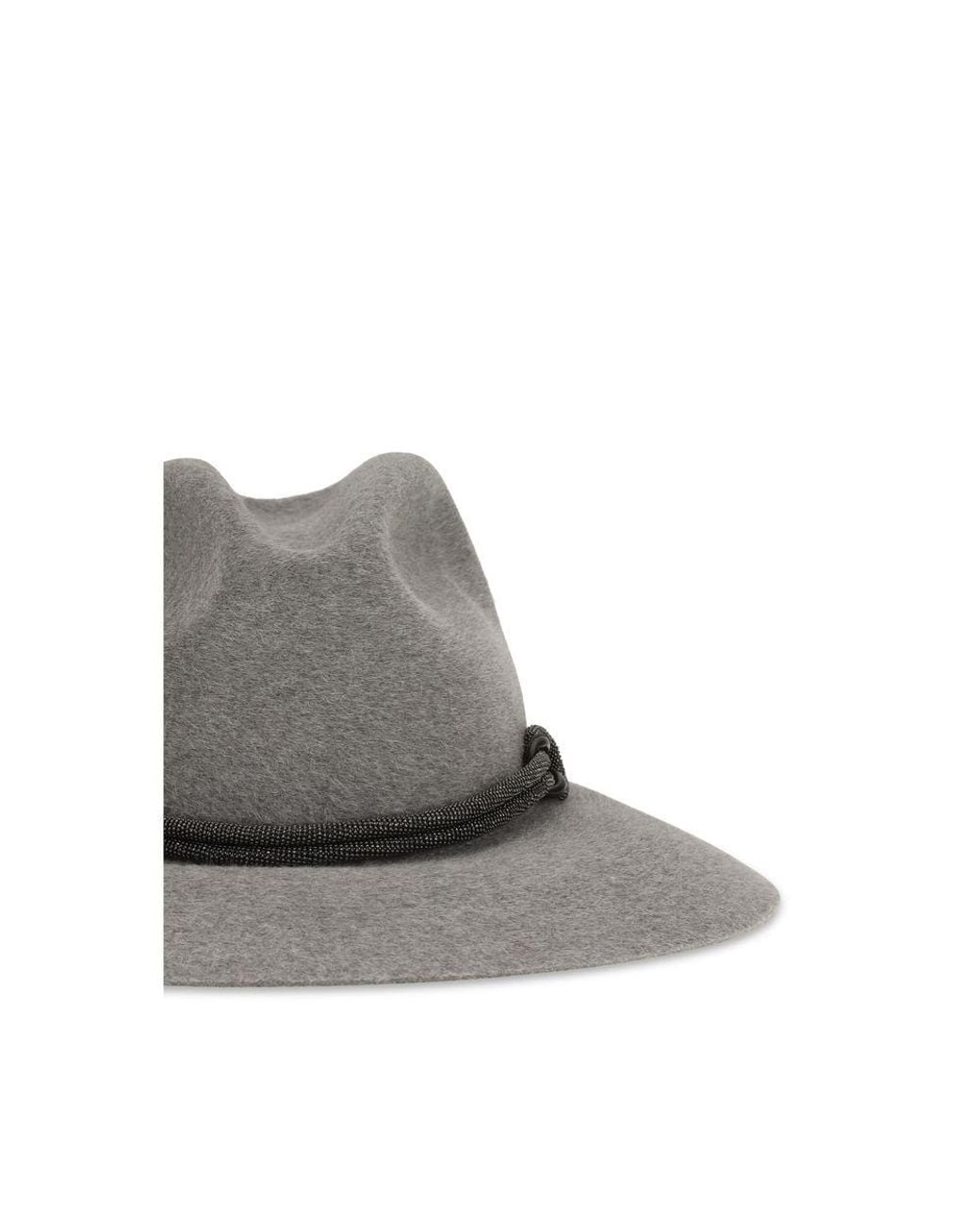 Brunello Cucinelli Gray Eco Fabric Fedora