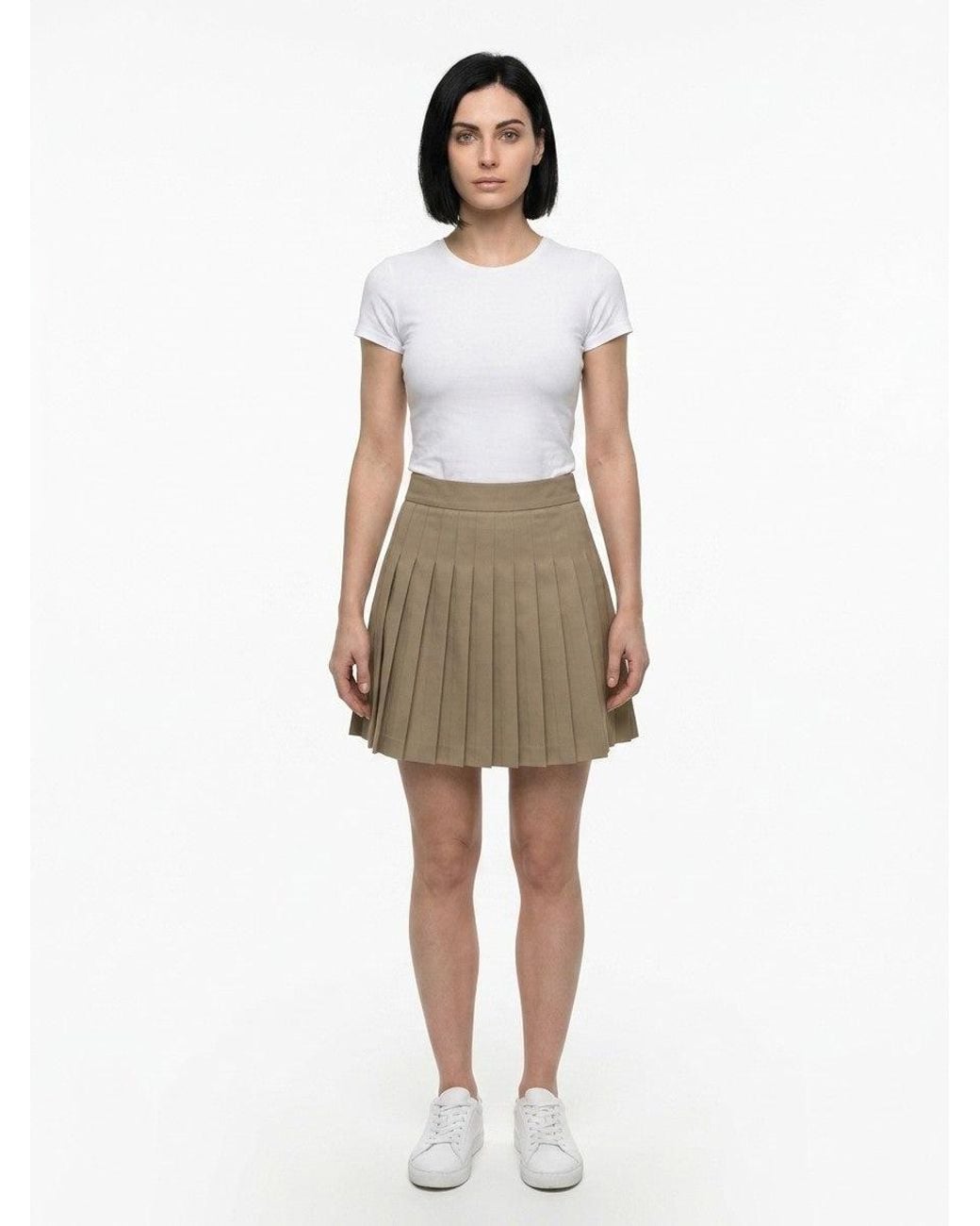 Dolce & Gabbana Natural Dolce & Gabbana Pleated Cotton Skirt