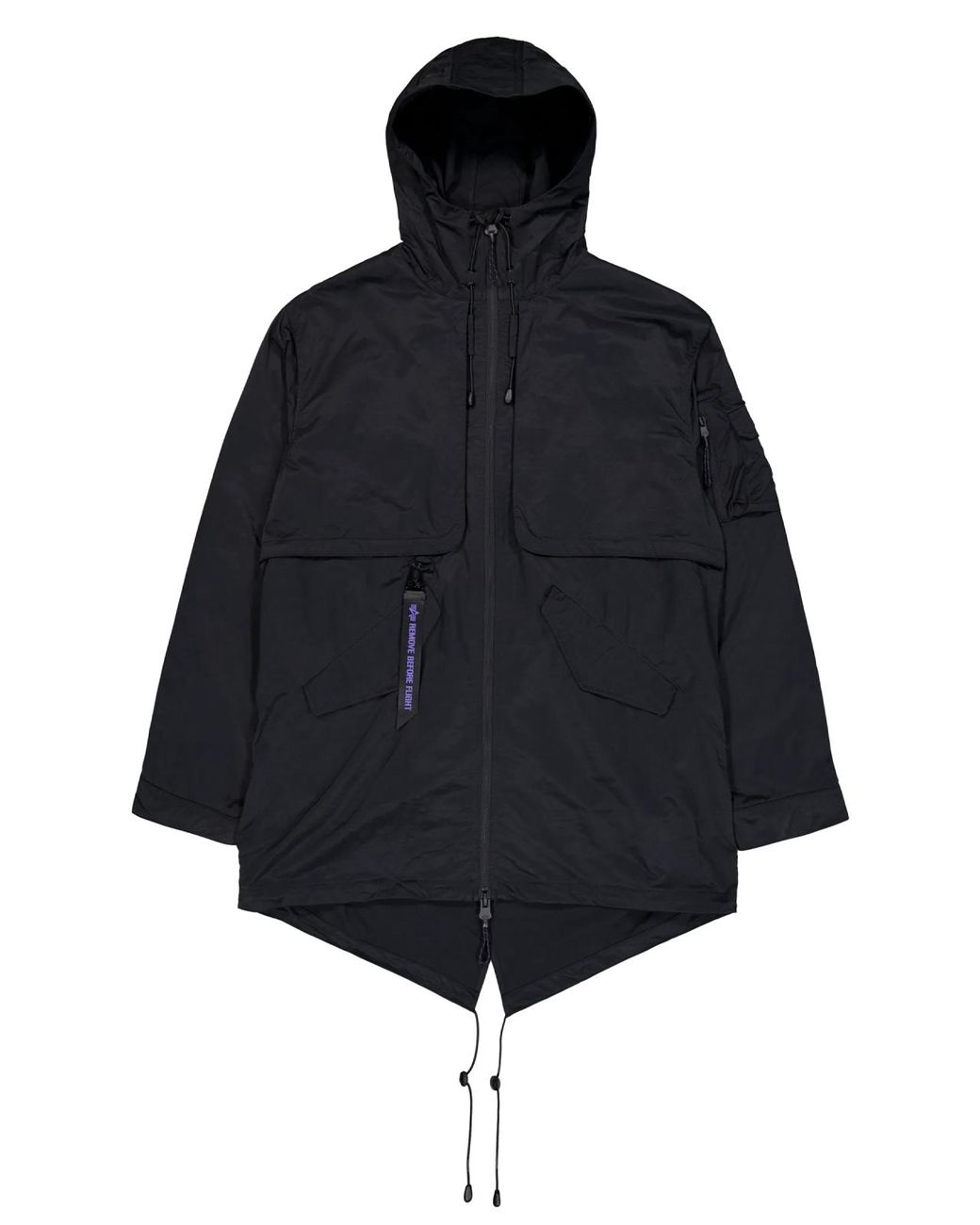 Alpha Industries Black Utility Uv Fishtail Jacket Clothing Coats for men