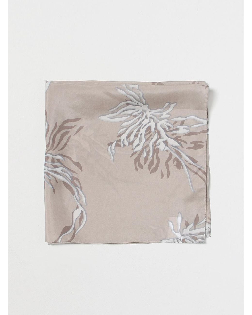 Brunello Cucinelli Natural Silk Floral Scarf Accessories & Slg