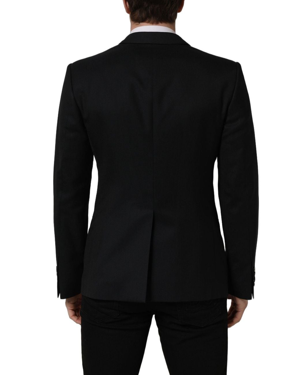 Dolce & Gabbana Black Wool Single Breasted Blazer Jacket Vigin Clothing for men