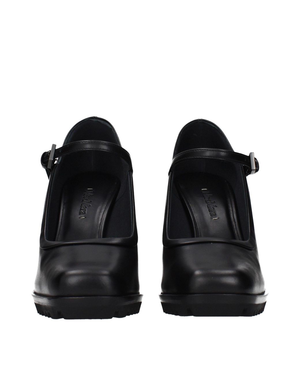 Max Mara Black Mary Jane Heels Leather