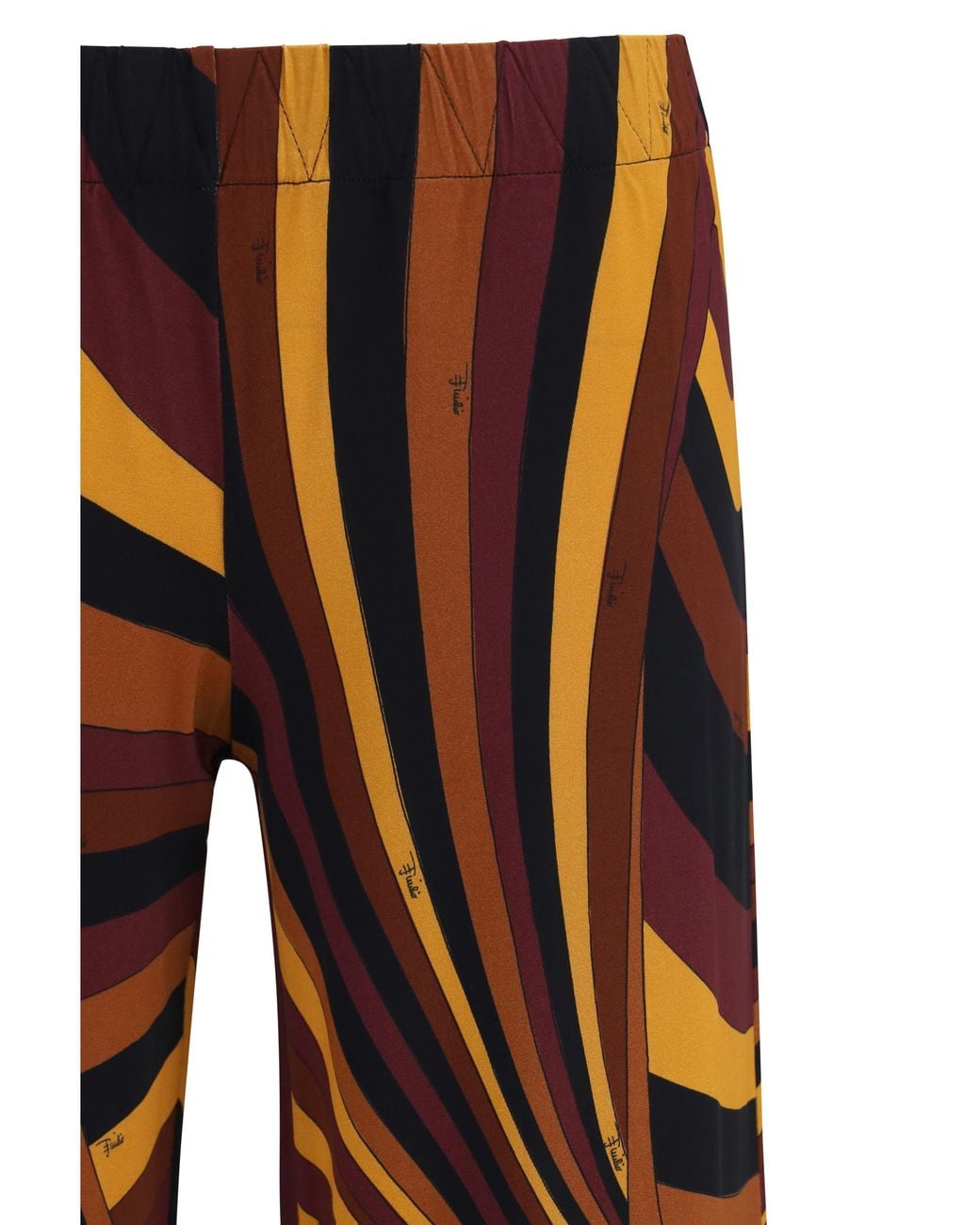 Emilio Pucci Brown Satin Jersey Pants Iride Print Viscose; Elastane Trousers