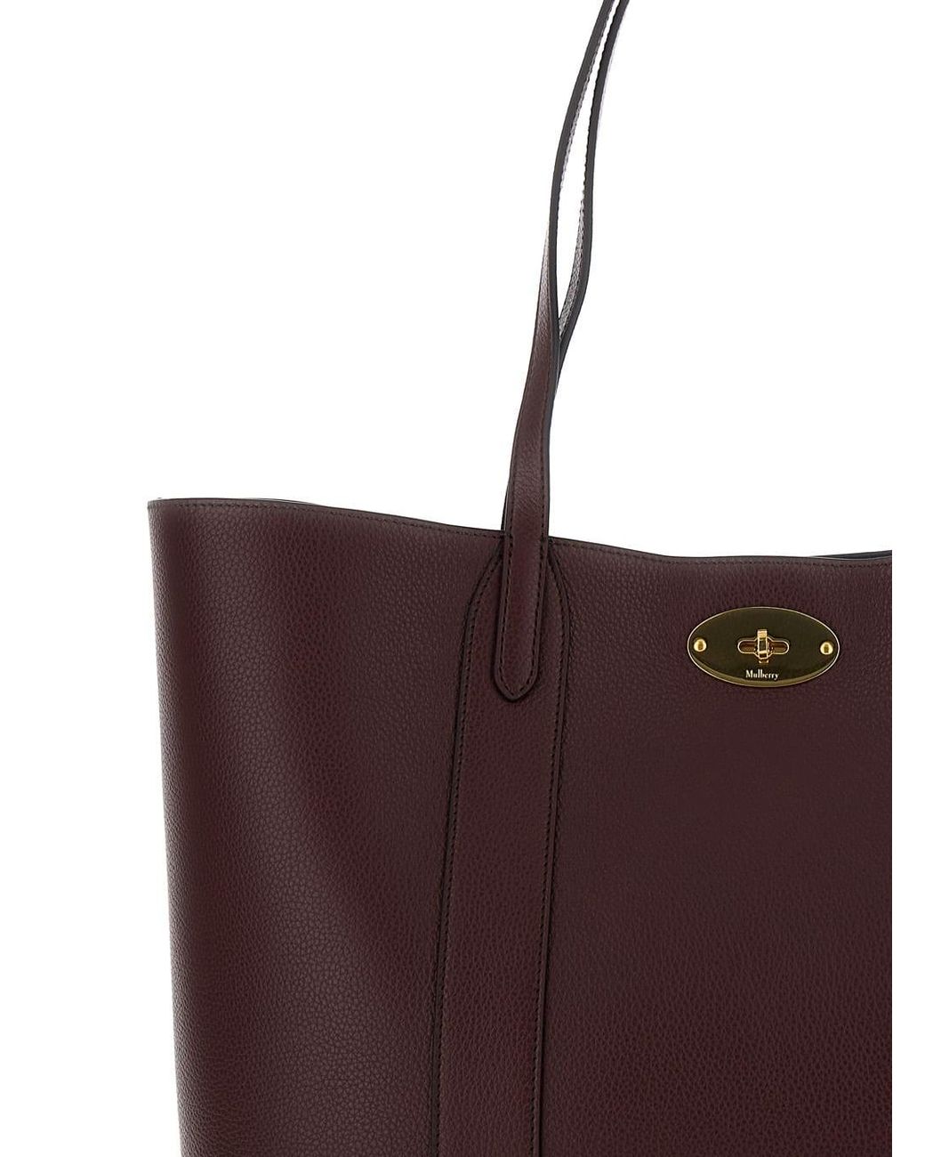 Mulberry Purple Bayswater Small Bordeaux Tote Bag With Postmans Lock Closure