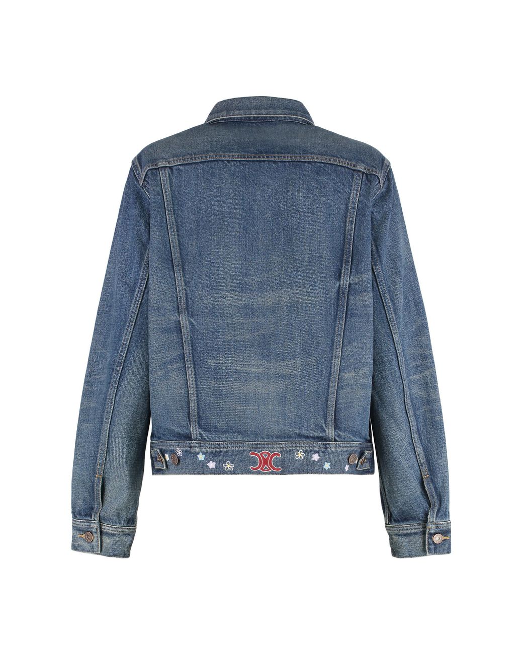 Céline Blue Jacket With Embroidery Cotton