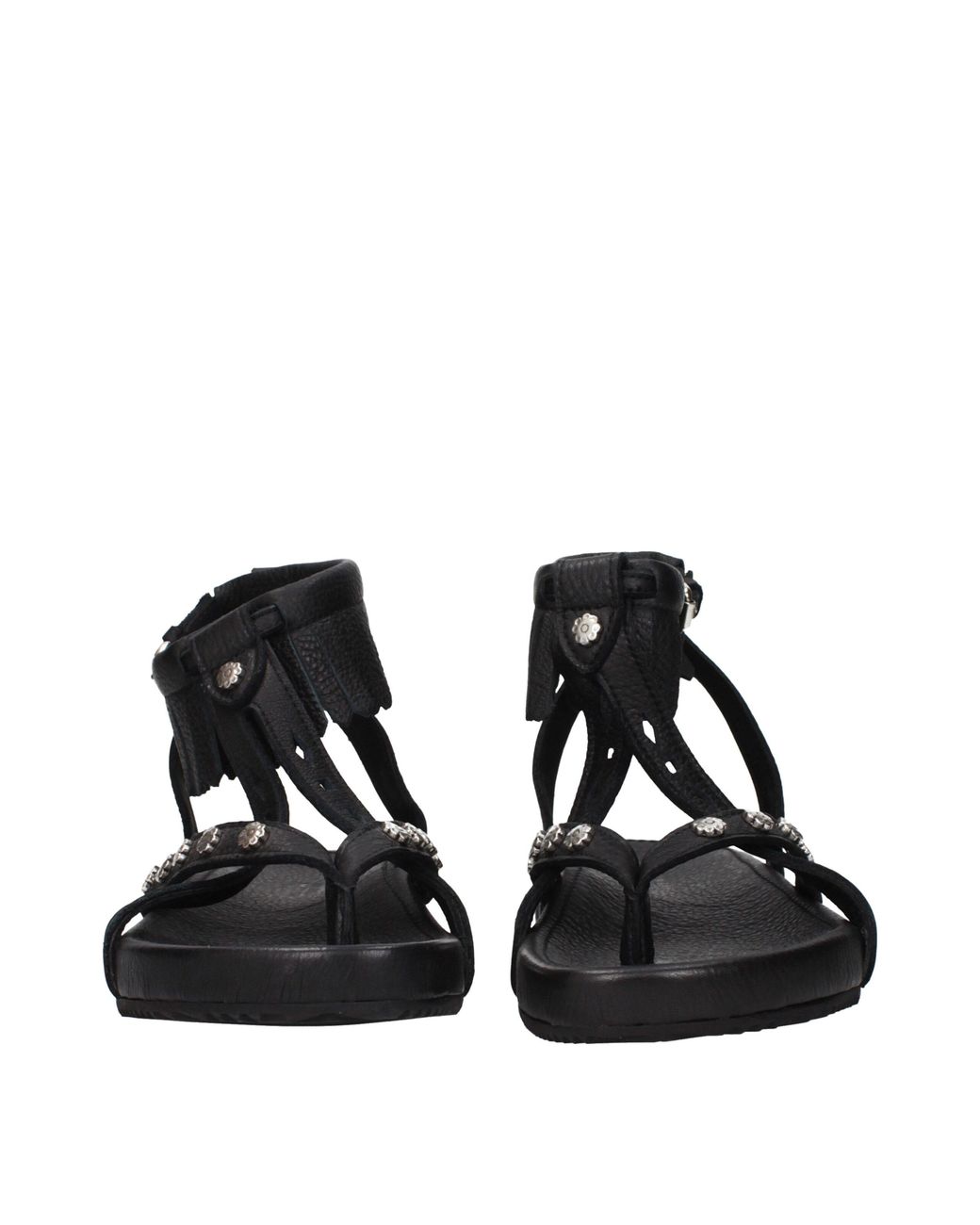 Isabel Marant Black Studded Fringe Sandals