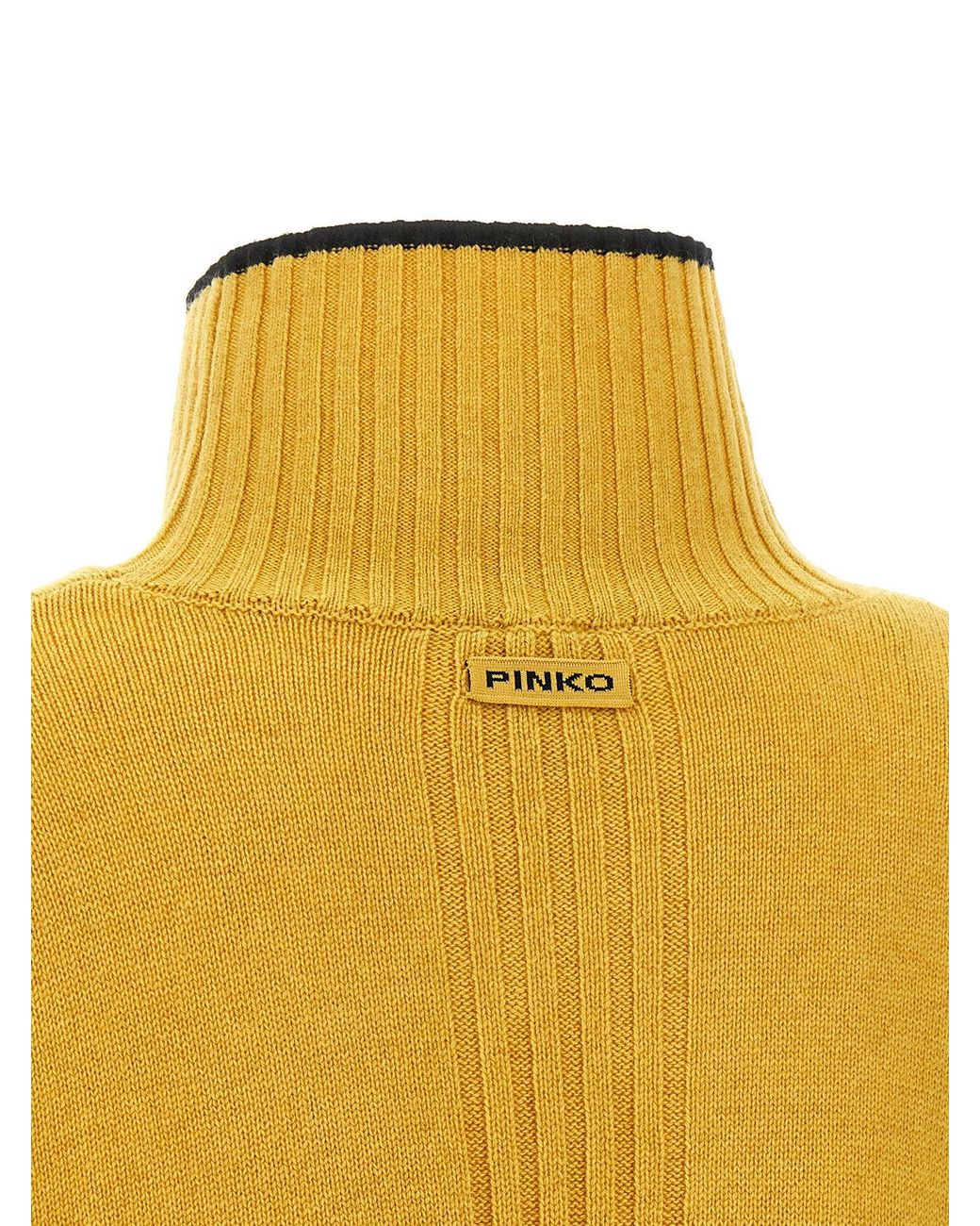 Pinko Yellow Turtleneck Sweater
