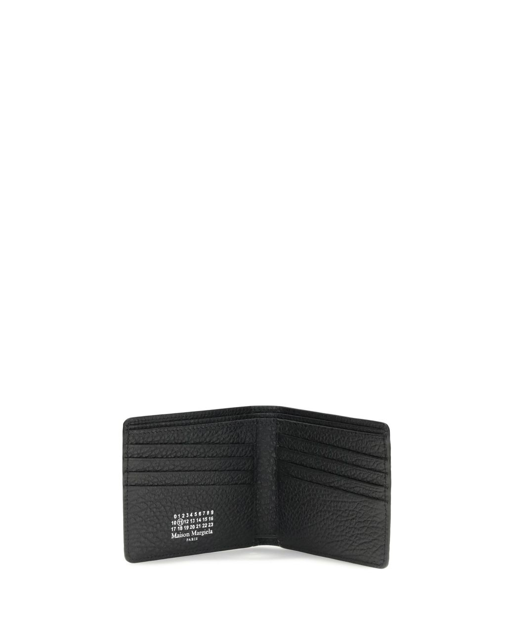 Maison Margiela Black Wallet With Iconic Contrast Stitched Calf Leather Bos Taurus