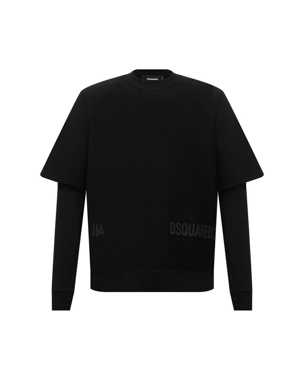 DSquared² Black Cool Fit Double Layer Logo Sweatshirt for men