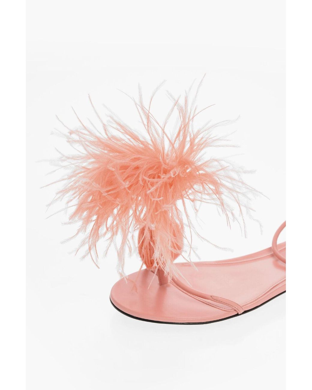 Bottega Veneta Pink Feather Dot Flat Sandals