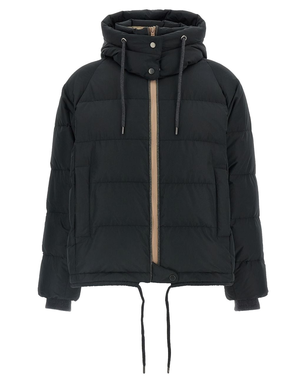 Brunello Cucinelli Black Brunello Cucinelli Quilted Taffeta Down Jacket