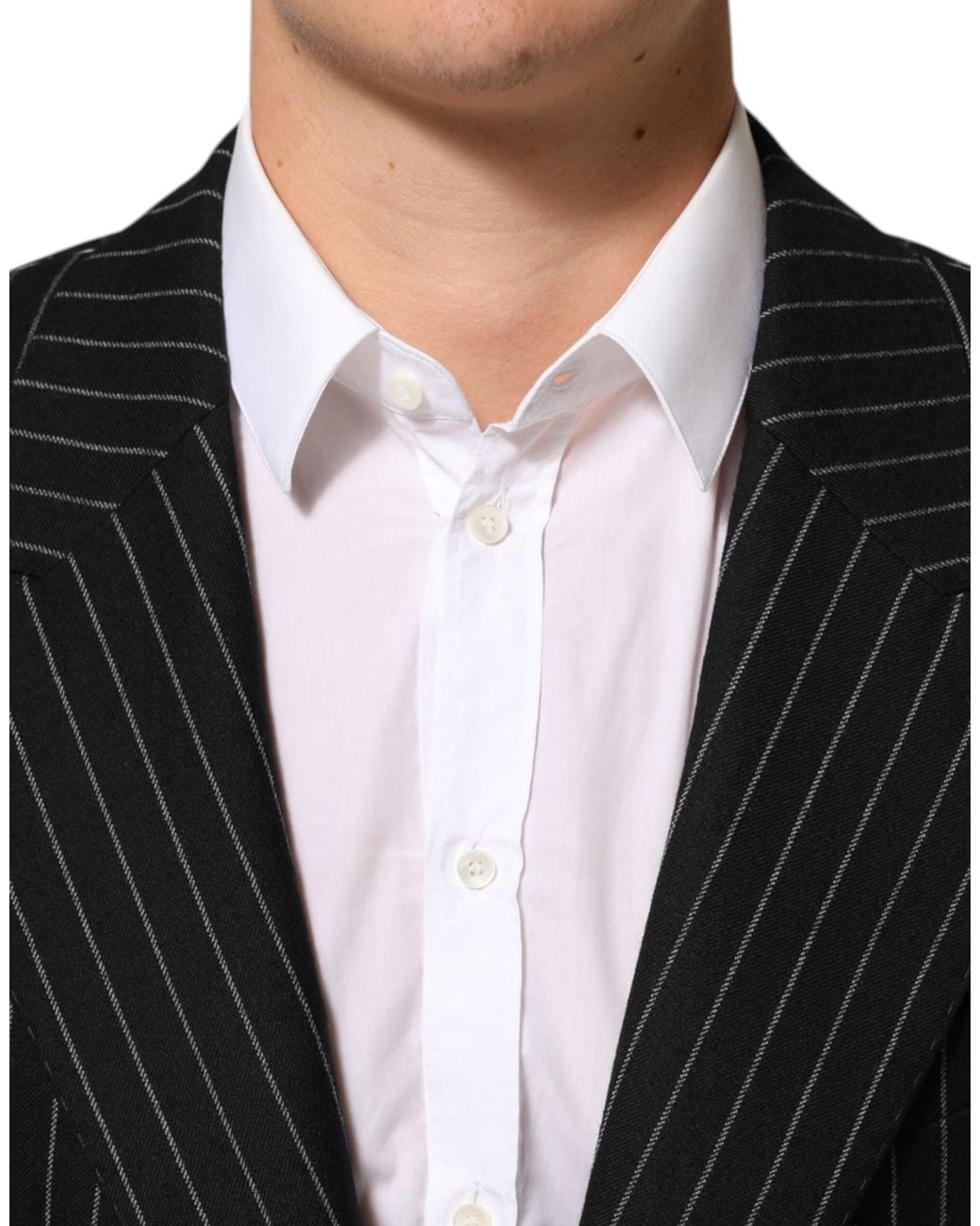 Dolce & Gabbana Black Stripes 2 Buttons Suit Jacket Blazer Pl+Wo for men