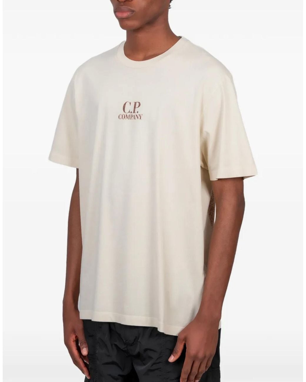 C P Company White Jersey 24-1 Logo T-Shirt Clothing Polo & T-Shirts for men