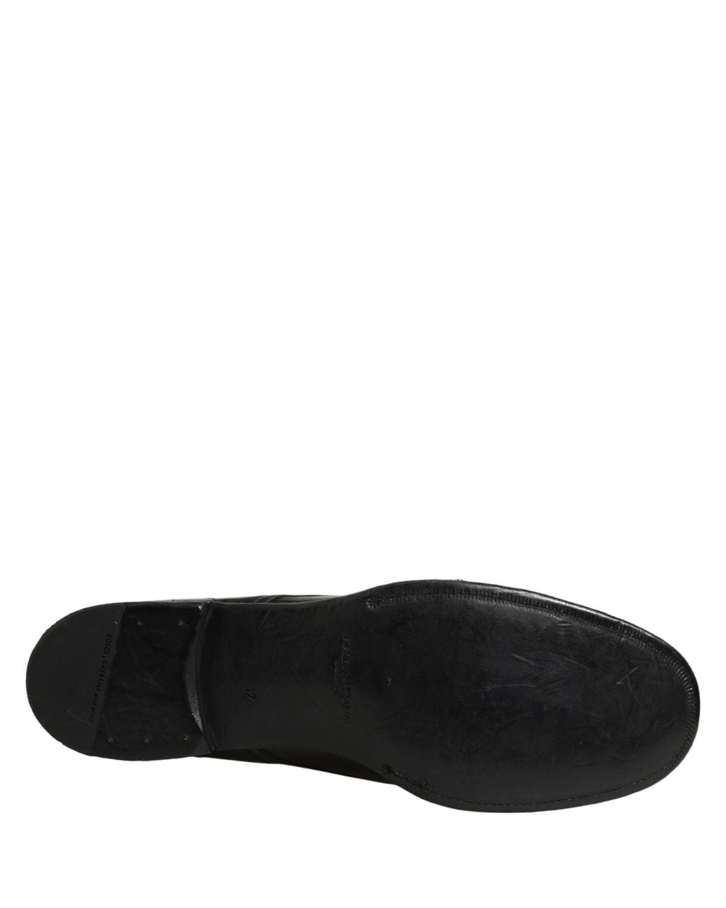 Dolce & Gabbana Black Calfskin Leather Derby Dress Shoes Calf for men