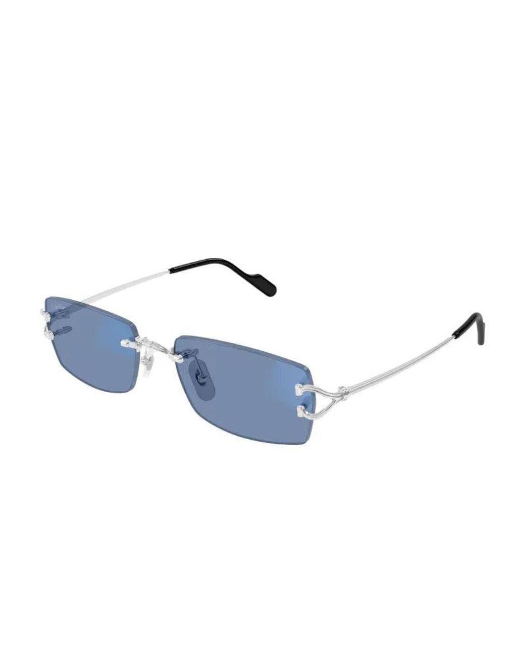 Cartier Metallic Cartier Eyewear Ct0563S001 Rimless Metal Sunglasses for men