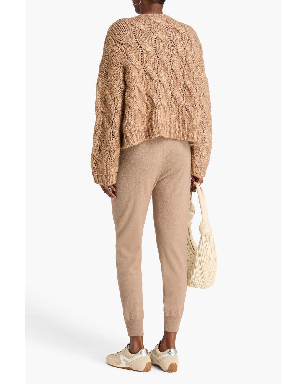 Brunello Cucinelli Natural Light Wool Jogger Trousers