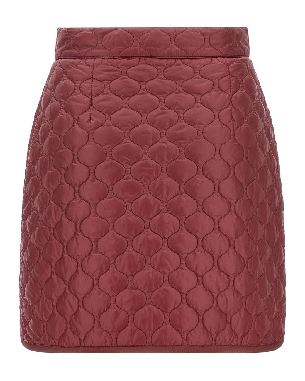 Moncler Red Diamond-Quilted Miniskirt