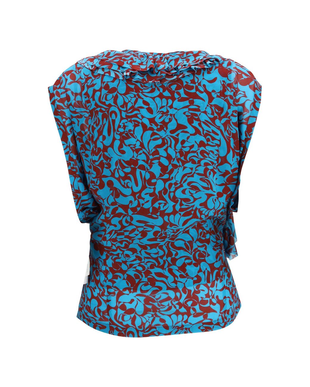 Dries Van Noten Blue Blouse Printed Cotton Shirt