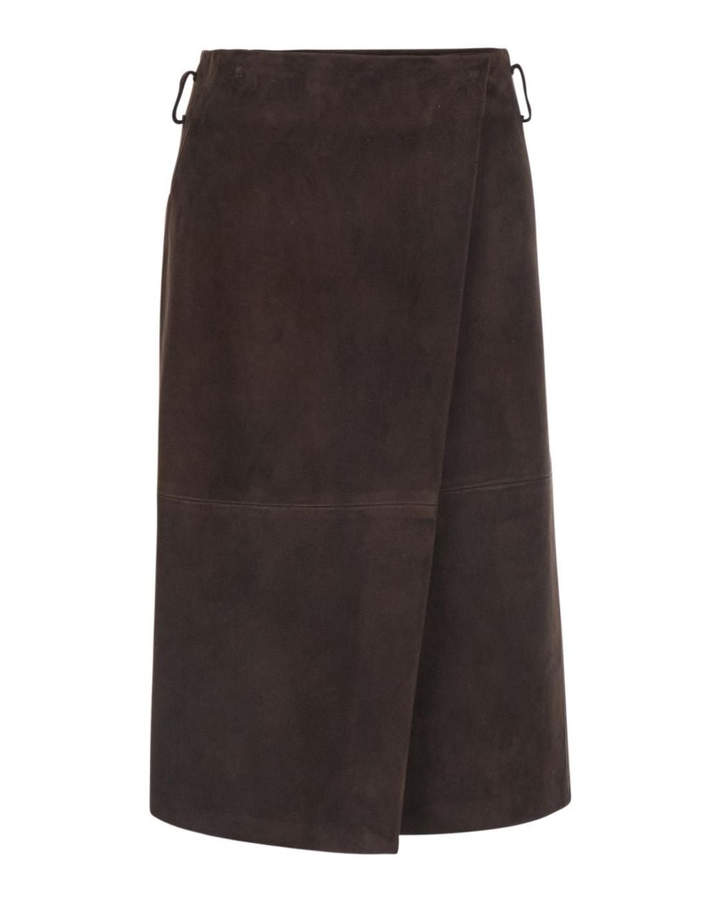 Semicouture Brown Skirt Rosanne Suede Viscose And Polyester